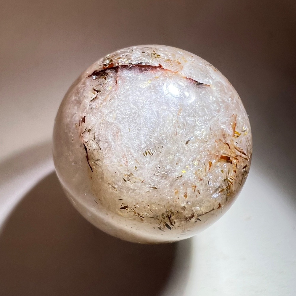 Golden Rutilated‎ Quartz Marble Sphere - Picture 10 of 13